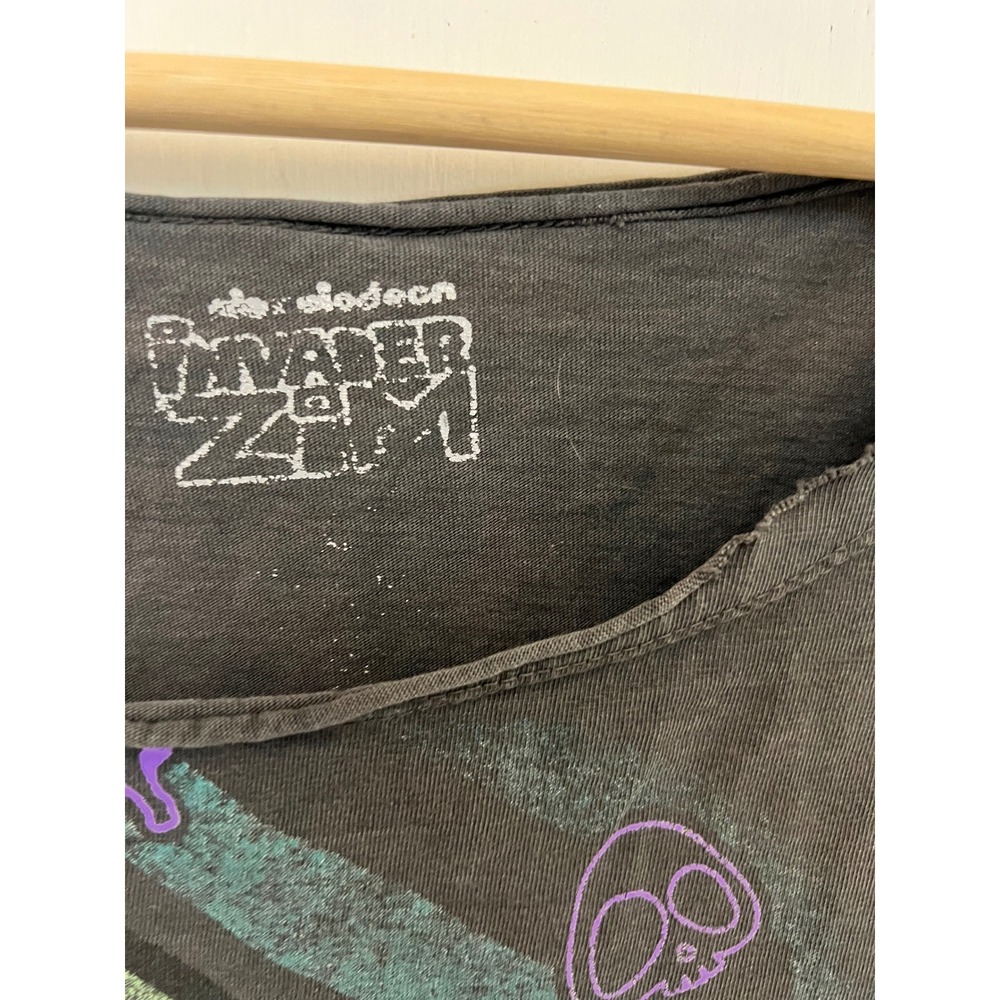 Nickelodeon Invader Zim GIR Graphic Crop Top Tee Faded Black Women Small.  Aa - Picture 4 of 5